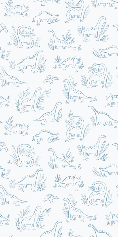 Image of Dinosaurs in Blue Wallpaper