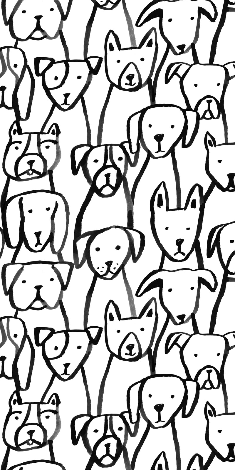 Puppy Pile in Black and White color