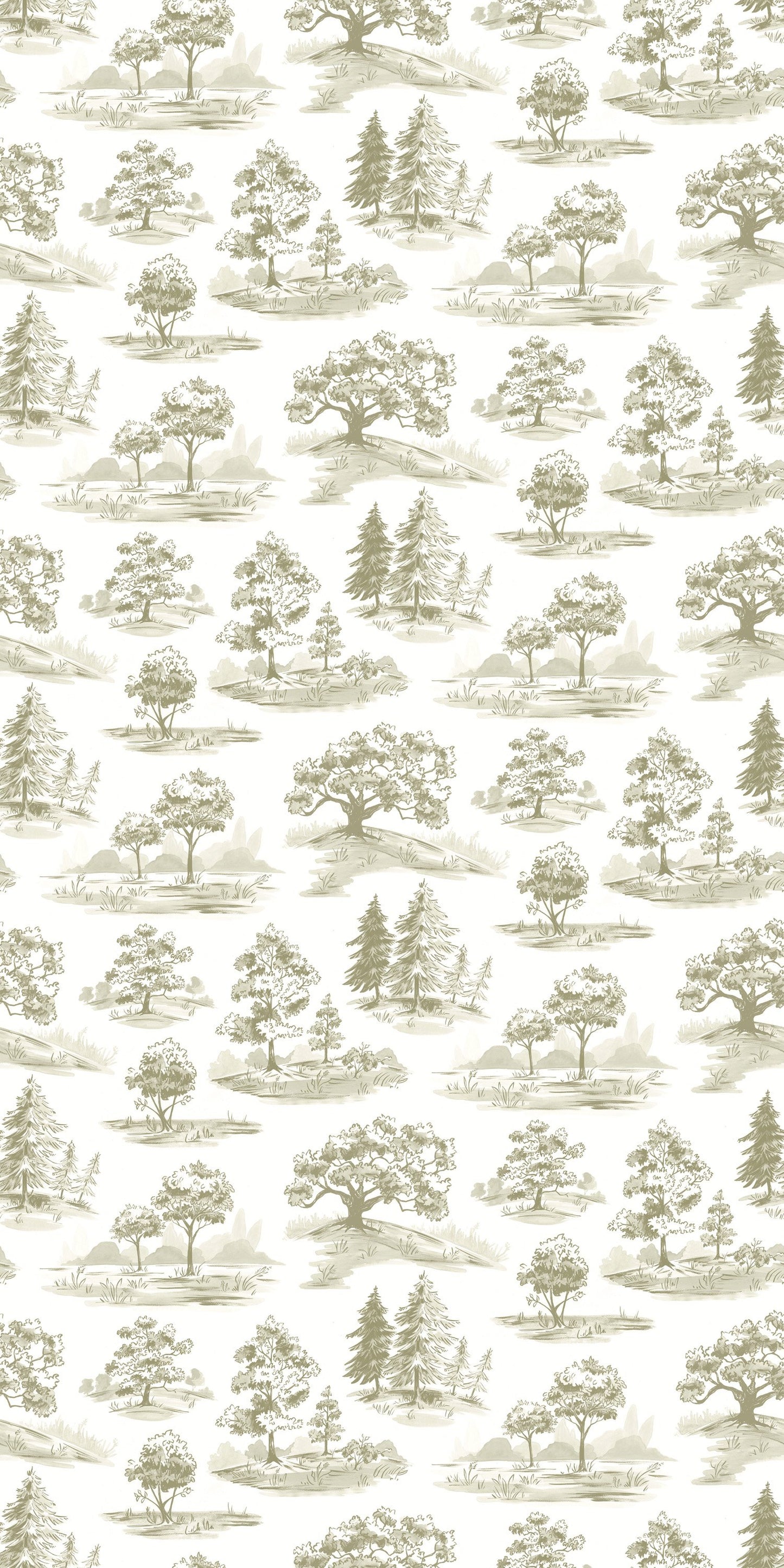 Image of Tree Toile in Mono Wallpaper