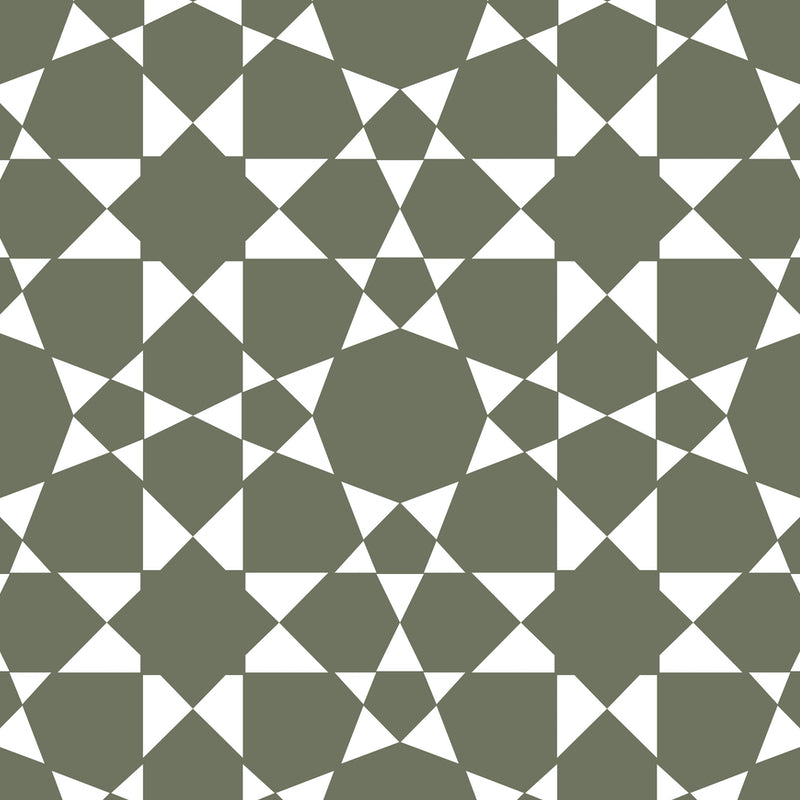 Marrakesh Tile Decals in Olive color